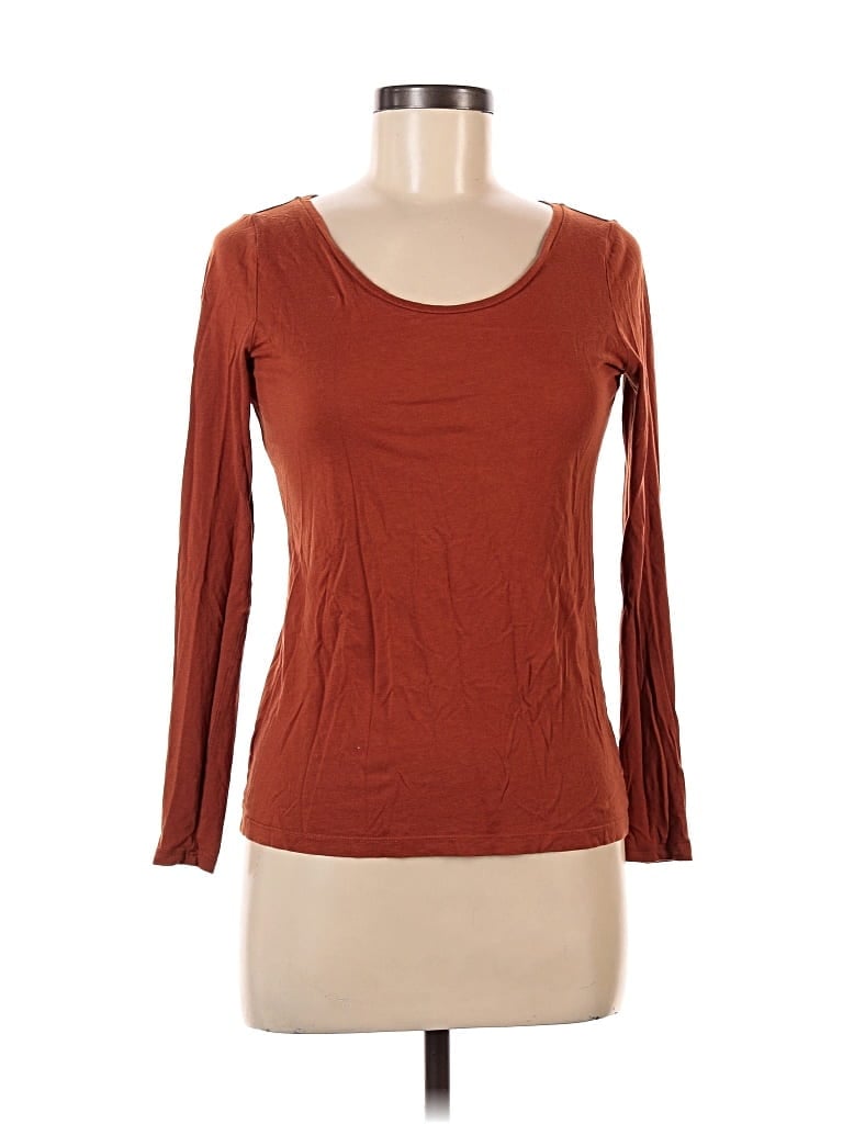 Pre-owned Ann Taylor Loft 3/4 Sleeve T-shirt In Brown