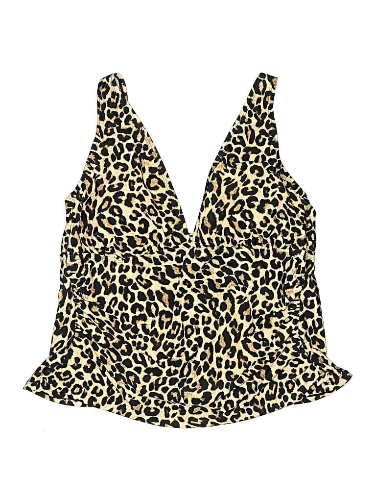 Sonnet Shores Swimsuit Top Tan Animal Print Pattern Swimwear In Brown