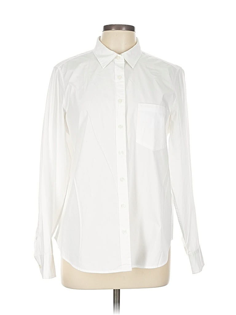 Pre-owned Gap Long Sleeve Button Down Shirt In White