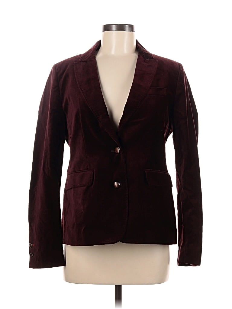 Pre-owned Ines De La Fressange For Uniqlo Blazer Jacket In Burgundy