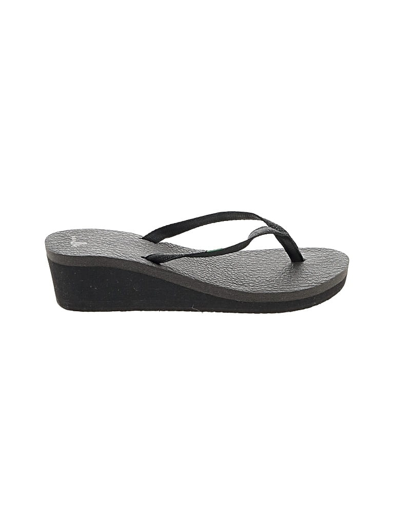 Pre-owned Sanuk Wedges In Black