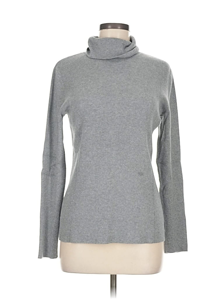 Pre-owned Coldwater Creek Turtleneck Sweater In Gray