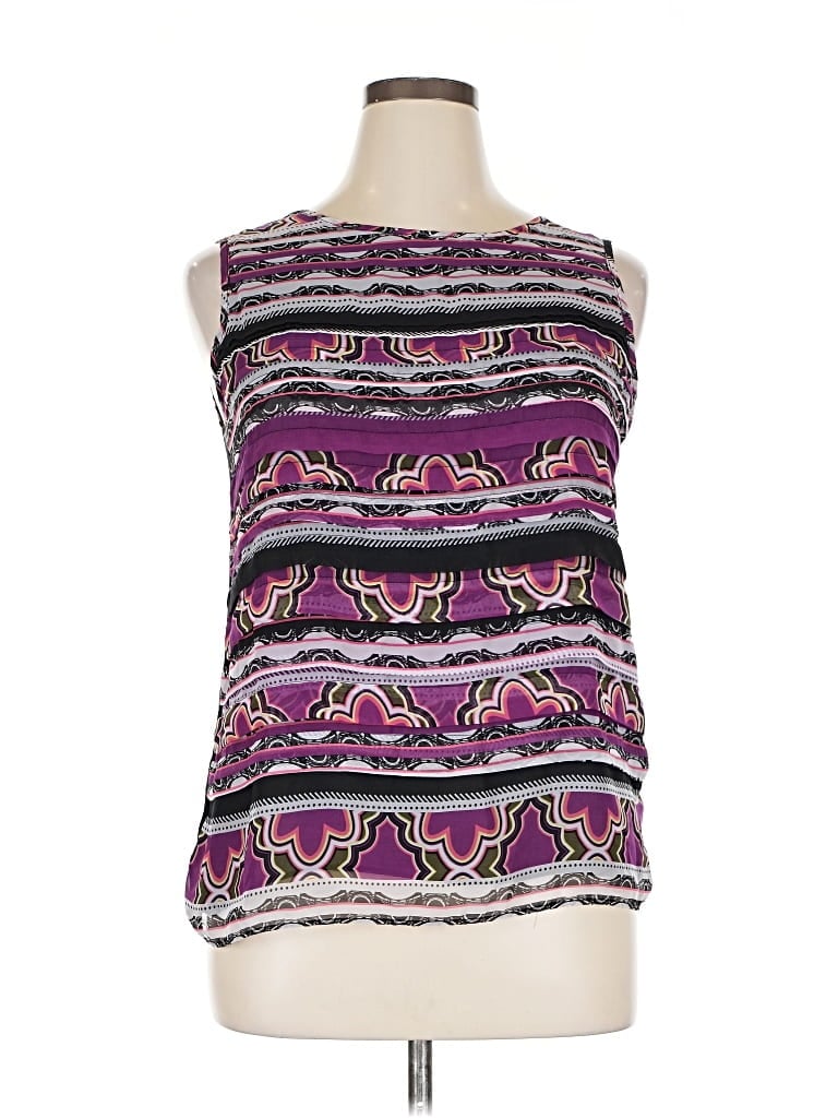 Pre-owned Dana Buchman Sleeveless Blouse In Purple