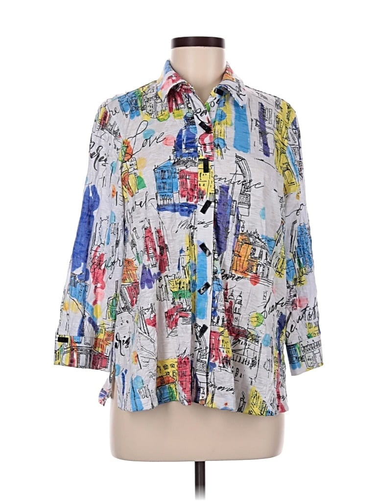 Pre-owned Ali Miles 3/4 Sleeve Blouse In White