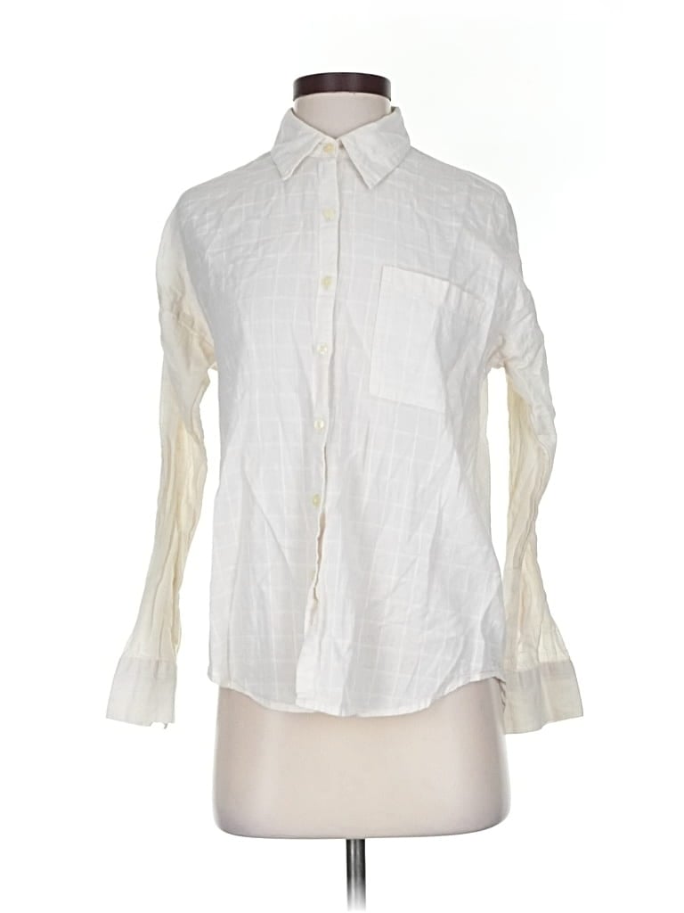 Pre-owned Old Navy Long Sleeve Button Down Shirt In White