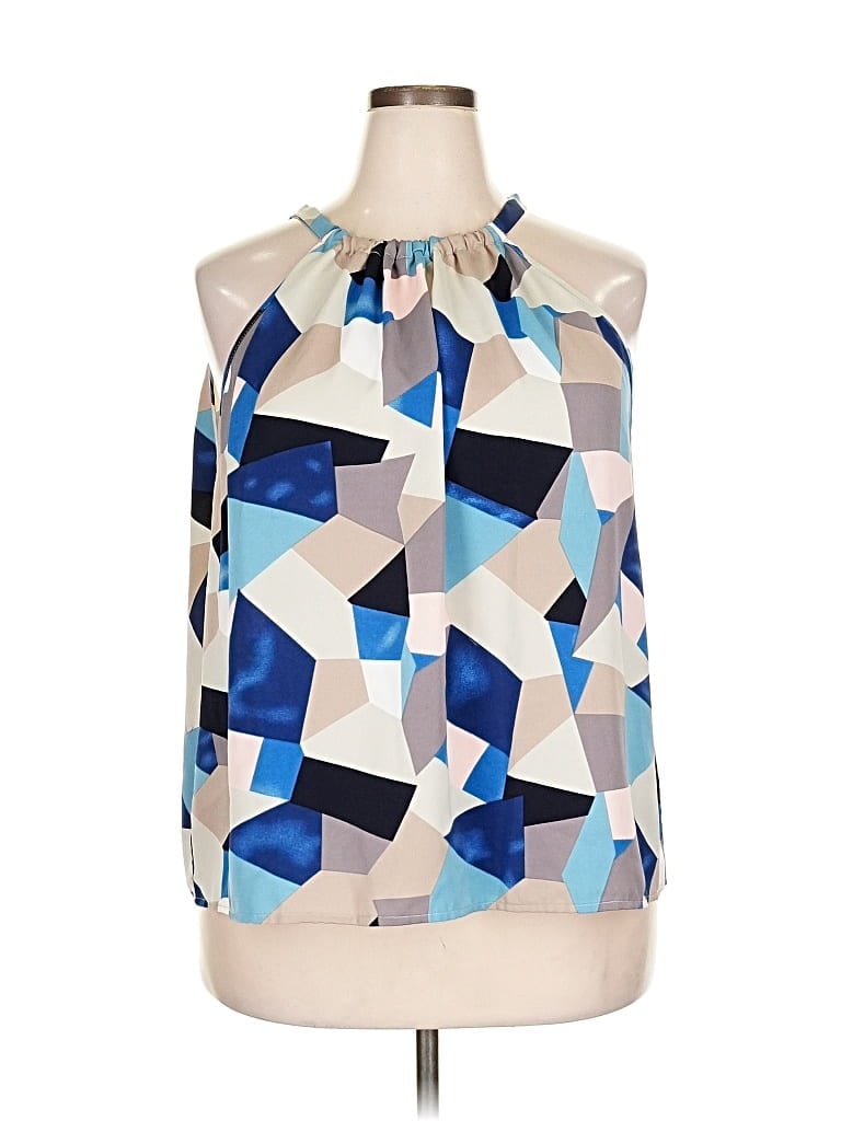 Pre-owned Shein Curve Sleeveless Blouse In Blue