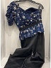 Self-Portrait Black Blue Jumpsuit Size 4 - photo 8