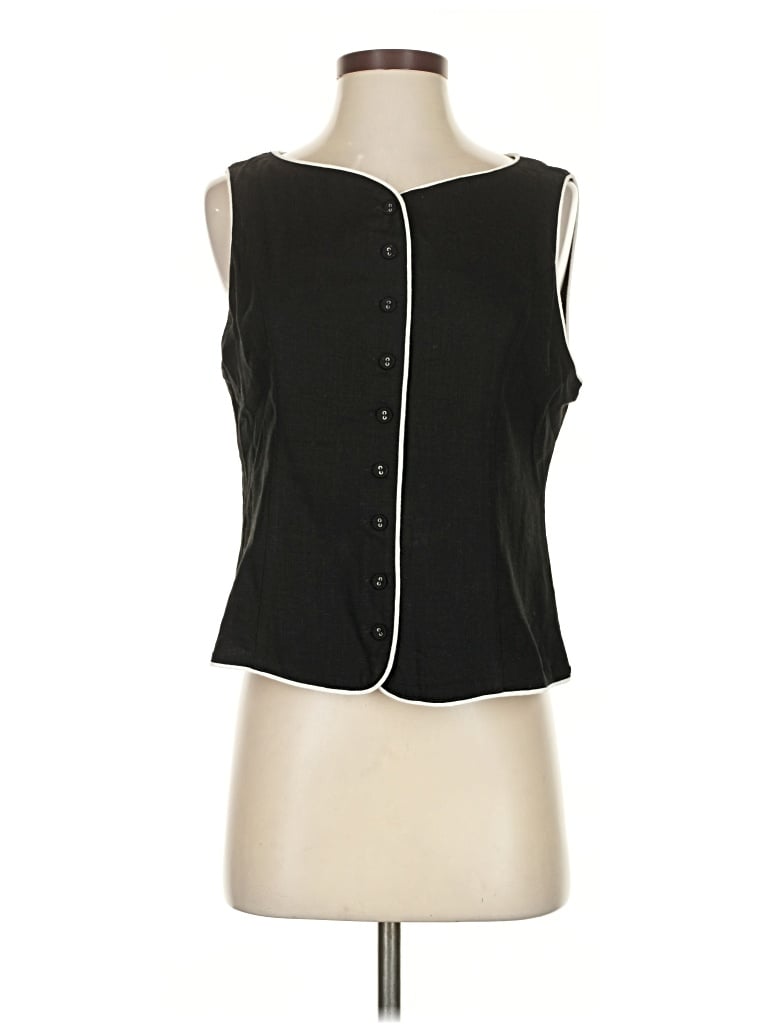 Pre-owned White Closet Tank Top Black Strapless Neckline Tops