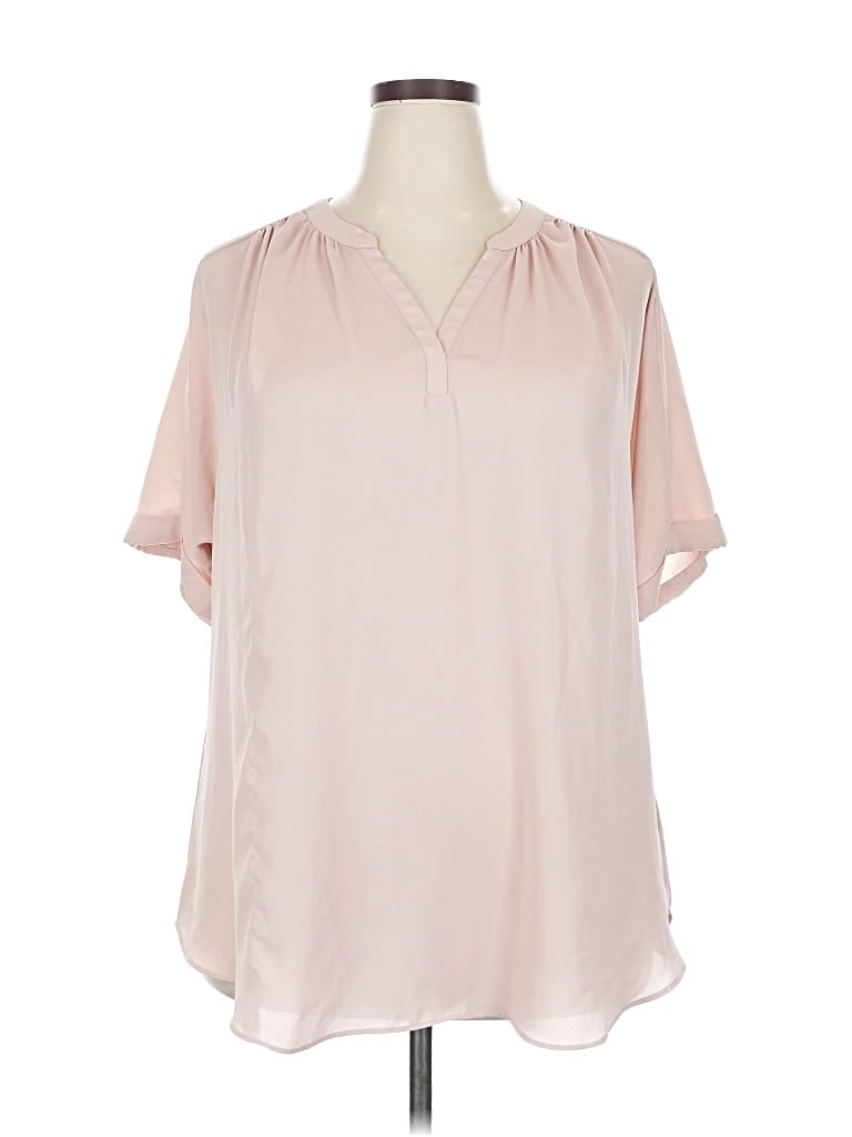 Pre-owned Worthington Short Sleeve Blouse In Pink
