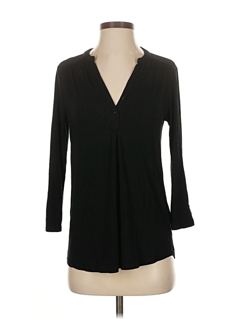 Pre-owned Cynthia Rowley Tjx 3/4 Sleeve T-shirt In Black