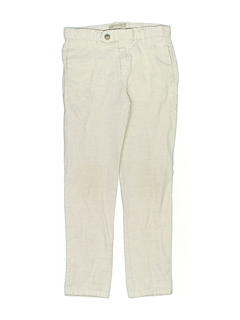 Pre-owned Zara Kids' Khaki Pant In White