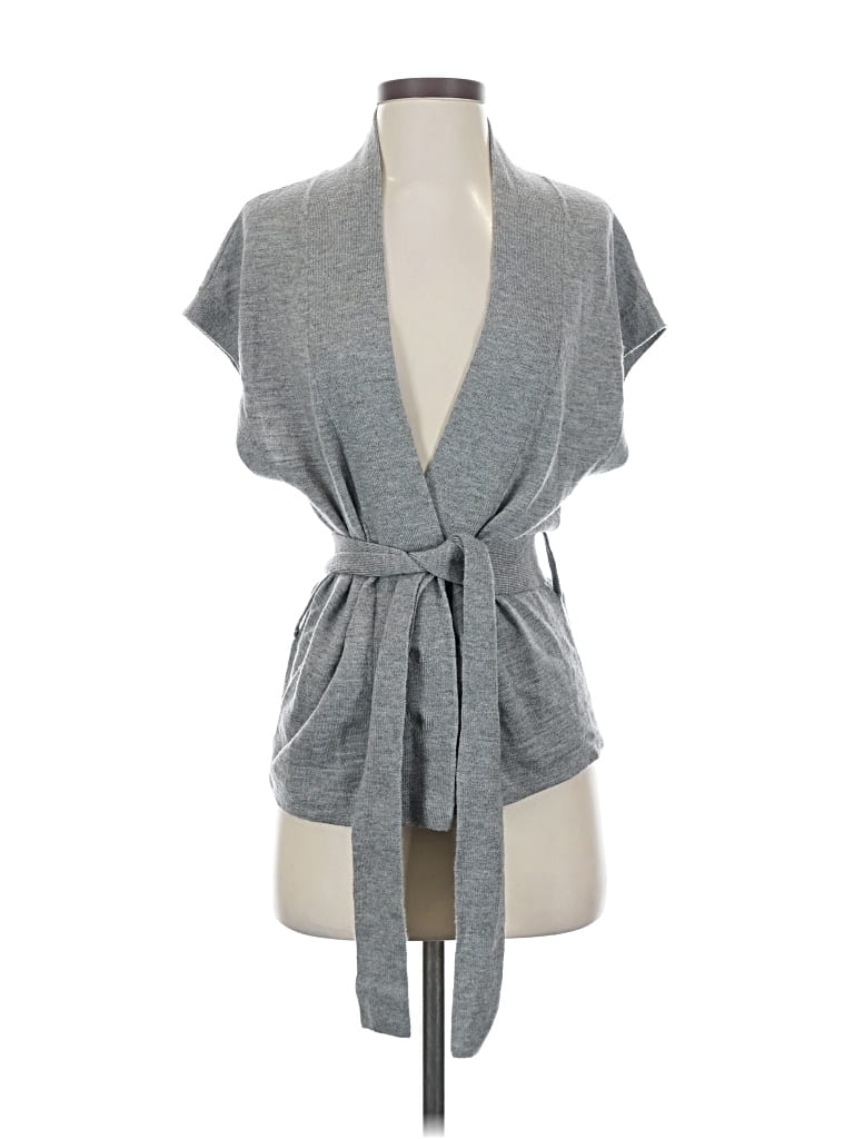 Pre-owned Banana Republic Wool Cardigan Sweater In Gray