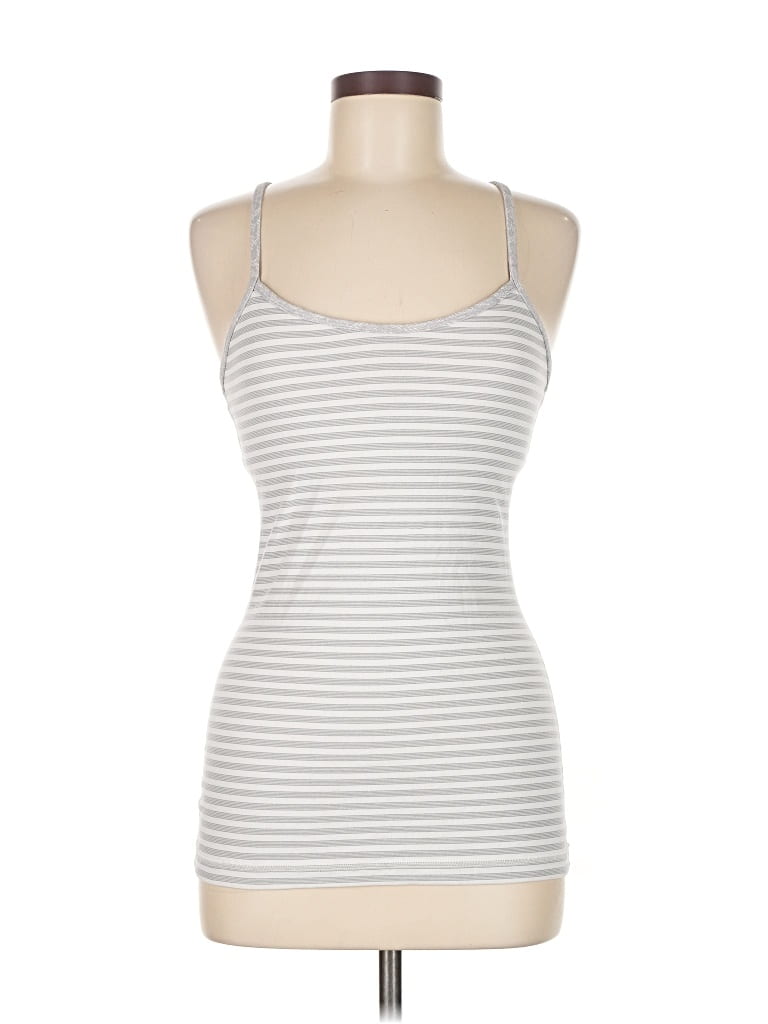 Pre-owned Lululemon Athletica Tank Top Silver Halter Neckline Tops