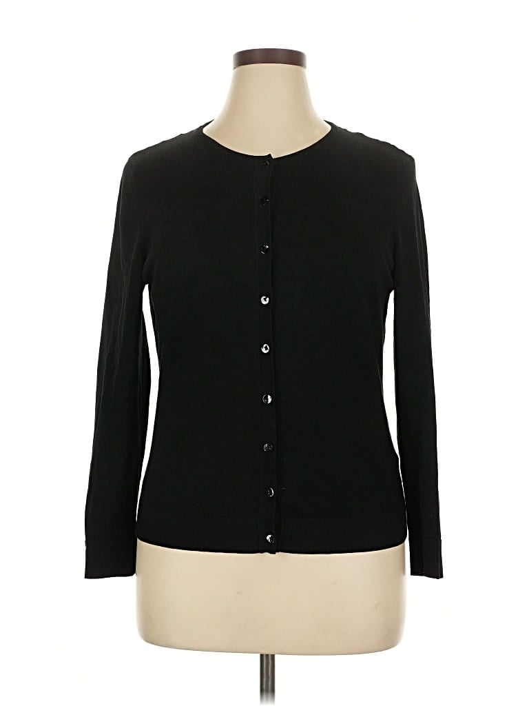 Pre-owned August Silk Long Sleeve Henley Shirt In Black