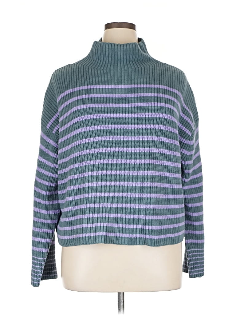 Pre-owned Ann Taylor Turtleneck Sweater In Blue