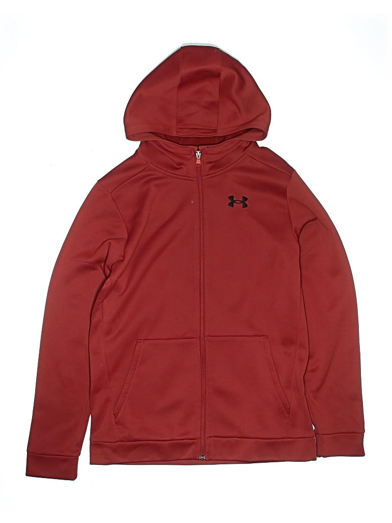 Pre-owned Under Armour Kids' Zip Up Hoodie In Red