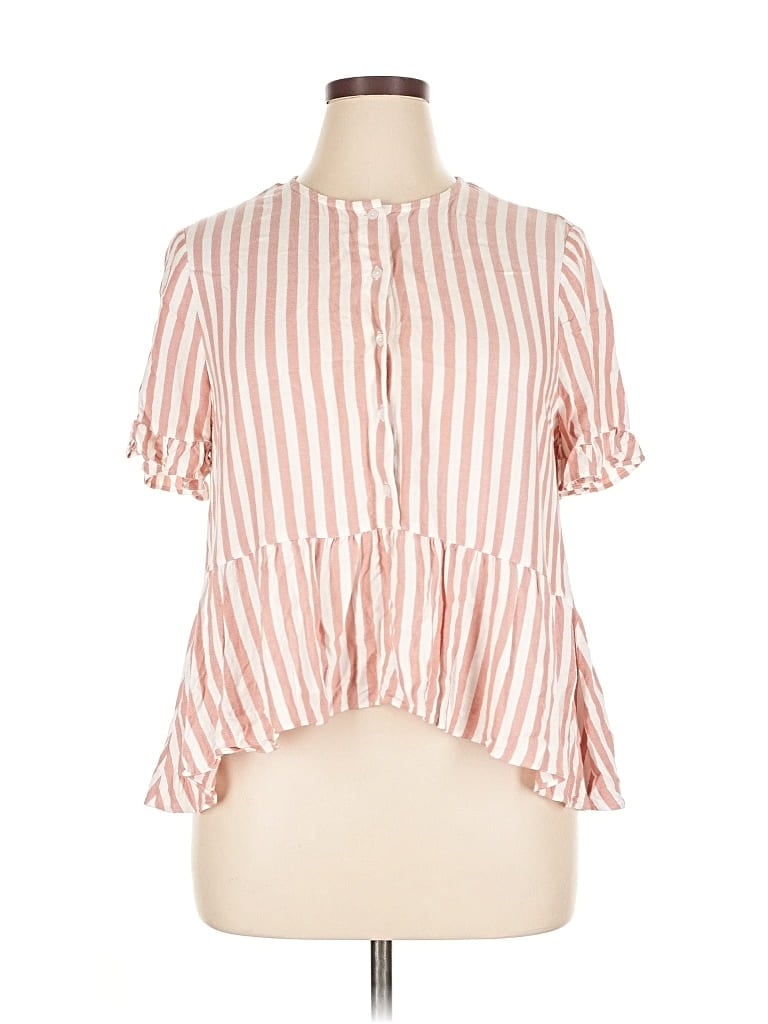 Pre-owned Madewell Short Sleeve Blouse In Pink