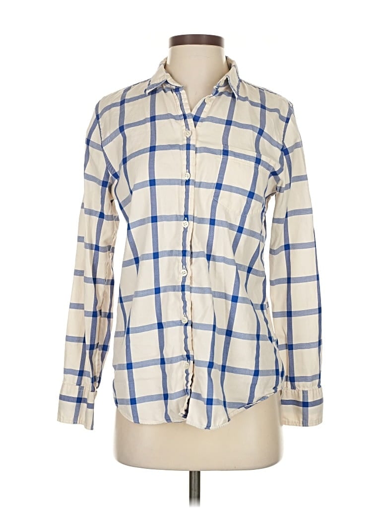 Pre-owned J.crew Factory Store Long Sleeve Button Down Shirt In White