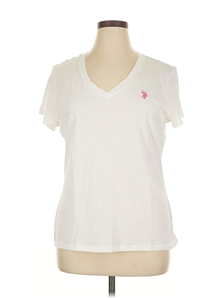 Pre-owned U.s. Polo Assn Short Sleeve T-shirt In White