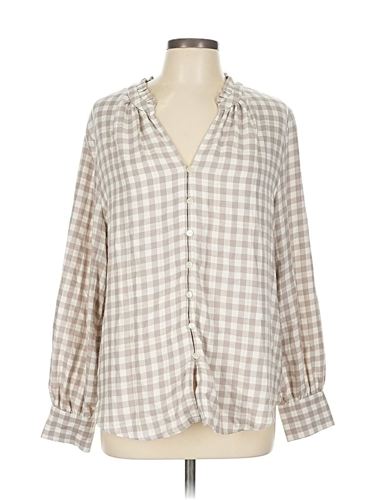 Pre-owned Ann Taylor Loft 3/4 Sleeve Blouse In White