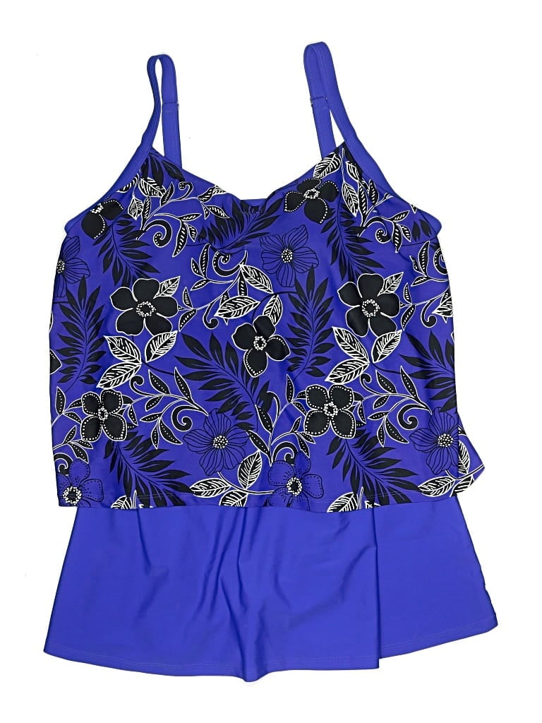 Pre-owned Catherines Swimsuit Top Blue Swimwear