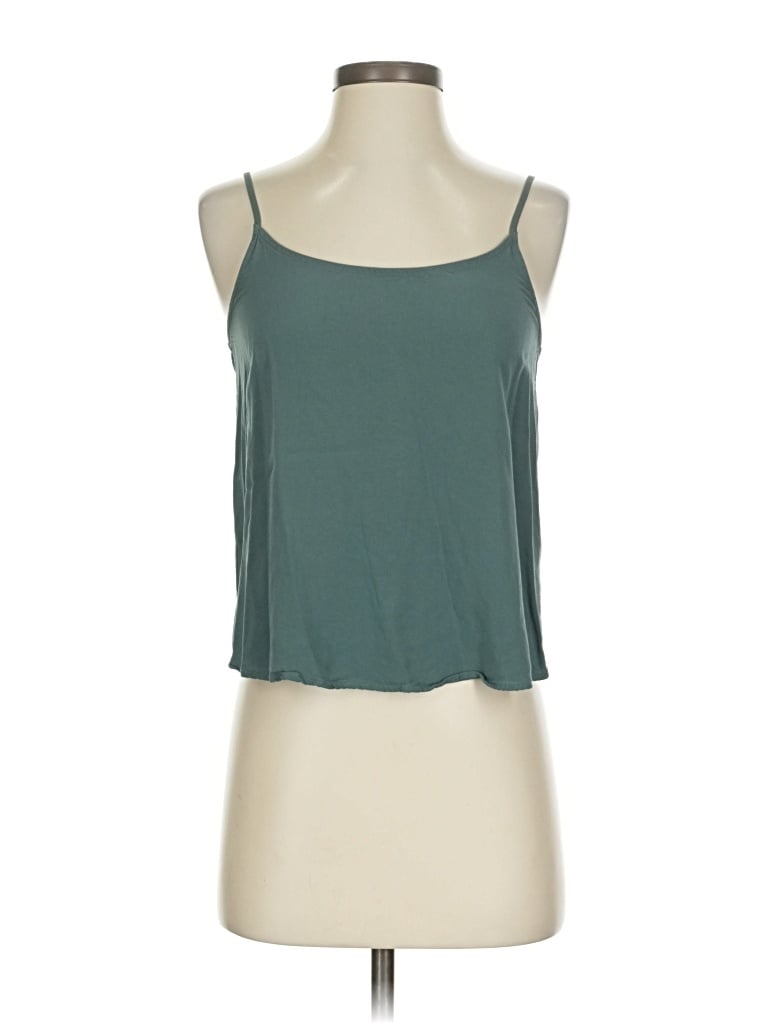 Pre-owned Zenana Sleeveless Top Teal Halter Neckline Tops In Blue