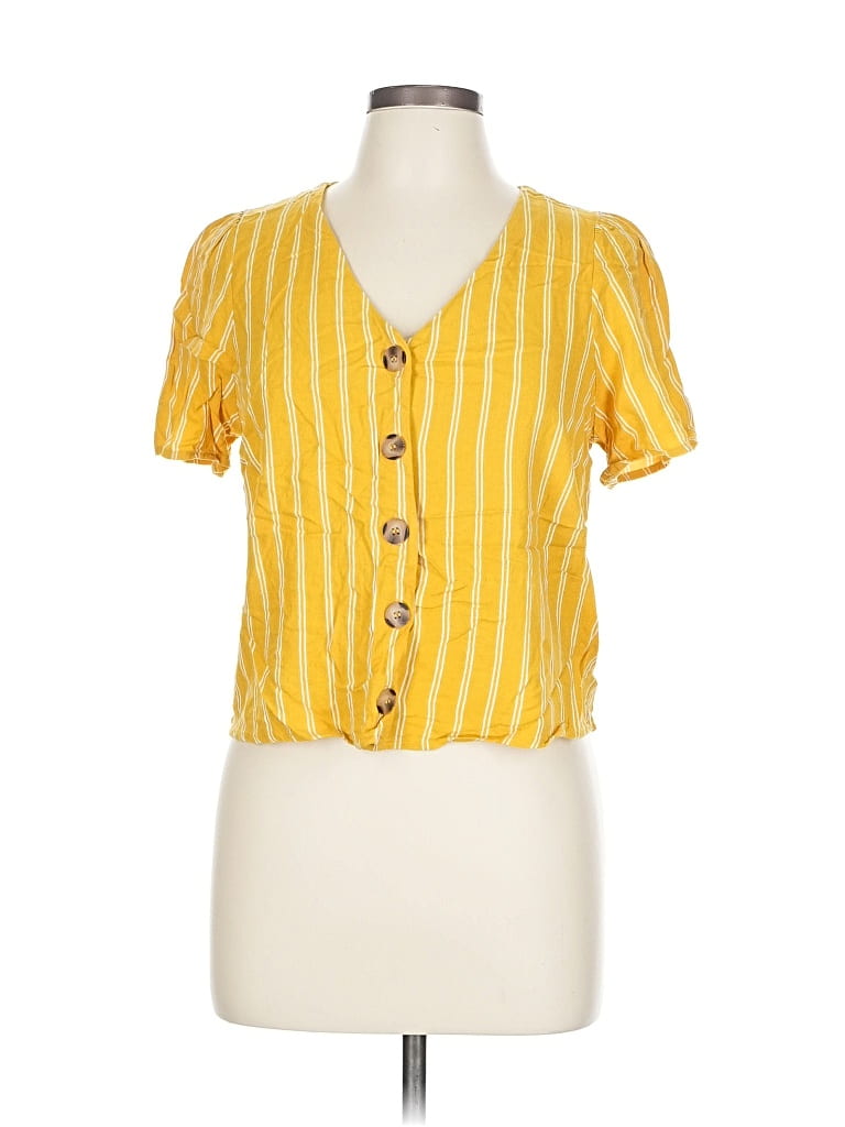 Pre-owned Kirious Short Sleeve Blouse In Yellow