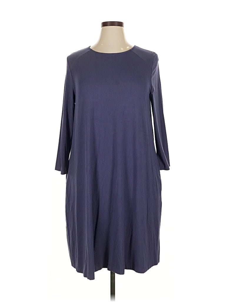 Pre-owned Time And Tru Casual Dress In Blue