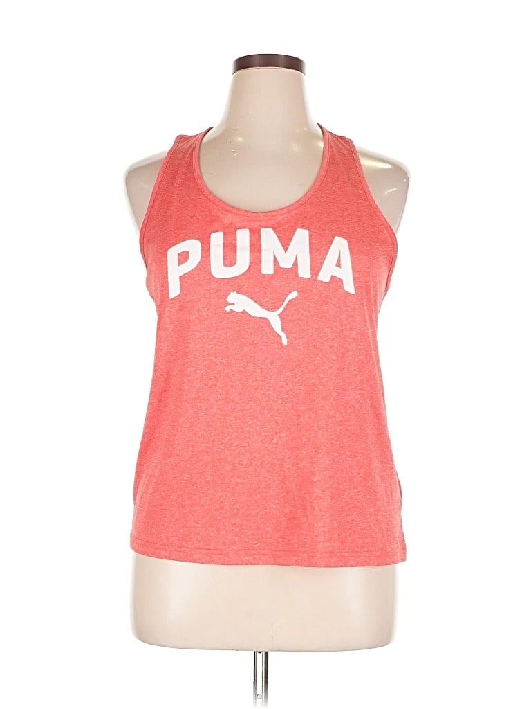 Pre-owned Puma Tank Top Red Halter Neckline Tops
