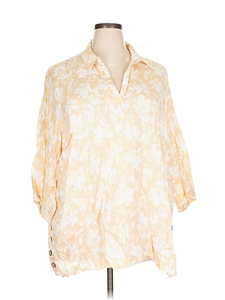 Pre-owned Joie 3/4 Sleeve Button Down Shirt In White