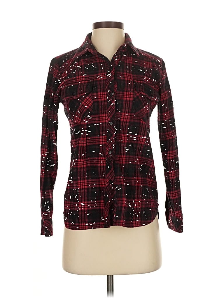 Pre-owned Generation Love Long Sleeve Button Down Shirt In Burgundy