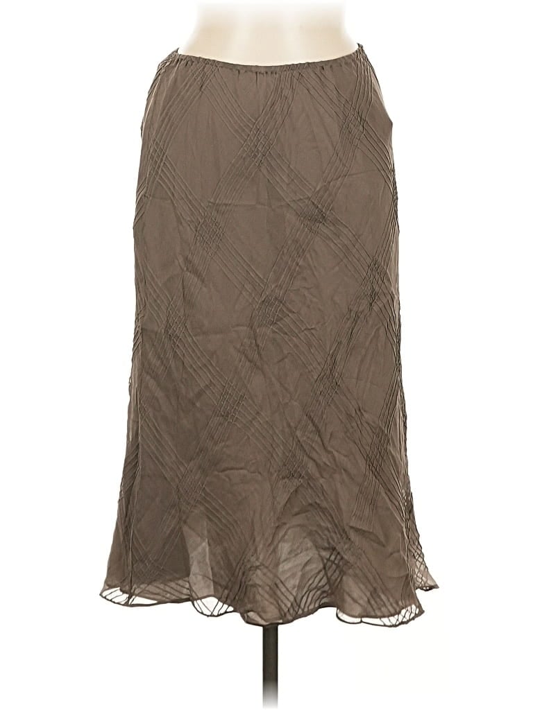 Pre-owned Calvin Klein Silk Skirt In Brown