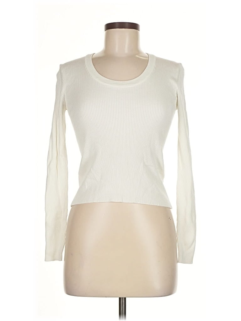 Pre-owned Be Cool Long Sleeve Top Ivory Boatneck Tops In White