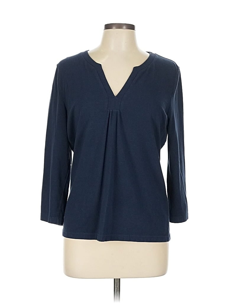 Pre-owned Talbots Outlet 3/4 Sleeve T-shirt In Blue