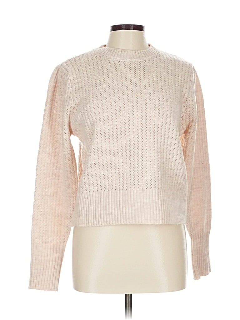Pre-owned Elodie Pullover Sweater In White