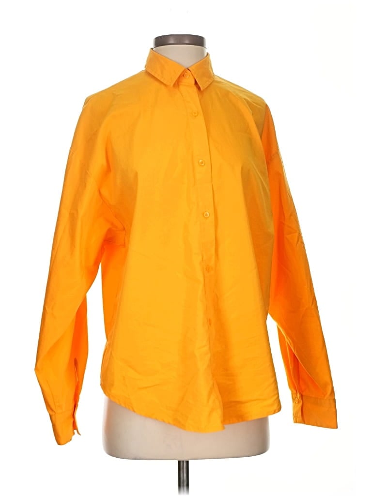 Pre-owned Express Long Sleeve Blouse In Orange