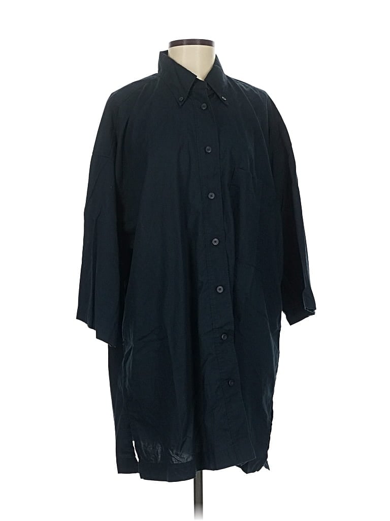 Pre-owned Uniqlo U 3/4 Sleeve Button Down Shirt In Black