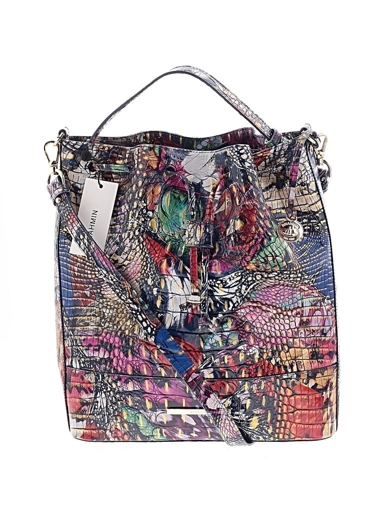 Brahmin Leather Bucket Bag In Blue