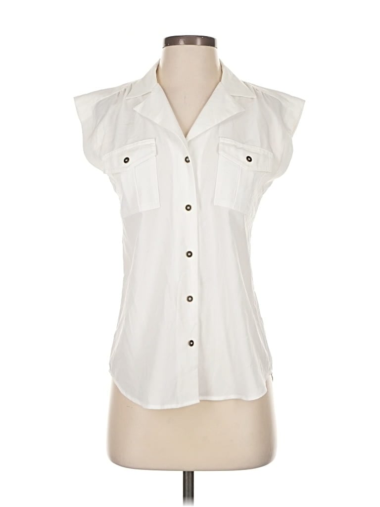 Pre-owned Karl Lagerfeld Sleeveless Blouse In White
