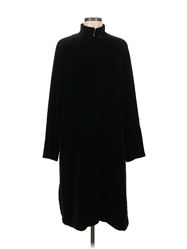 Pre-owned Eileen Fisher Coat In Black