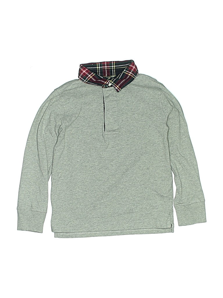 Pre-owned Crewcuts Outlet Kids' Long Sleeve Polo Shirt In Gray
