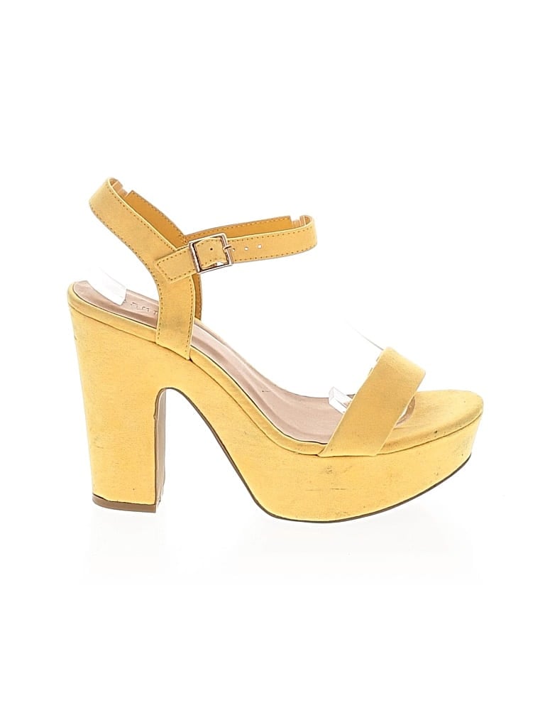 Pre-owned Bamboo Wedges In Yellow