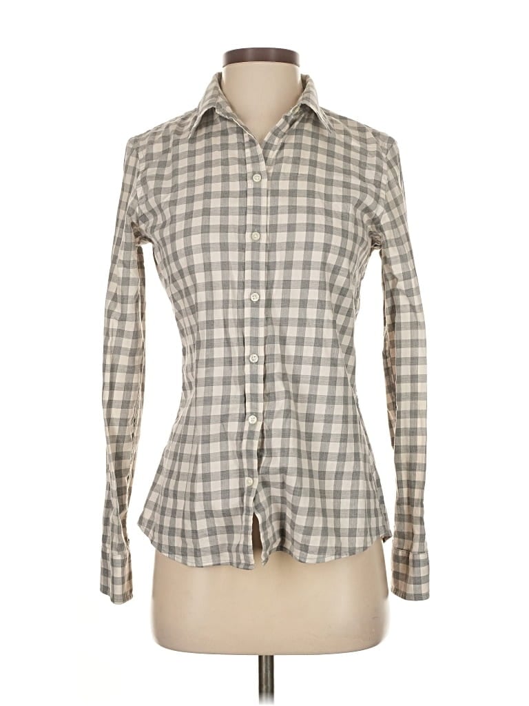 Pre-owned Banana Republic Long Sleeve Button Down Shirt In Gray