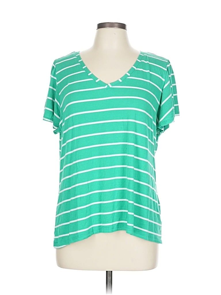 Pre-owned French Laundry Short Sleeve T-shirt In Green