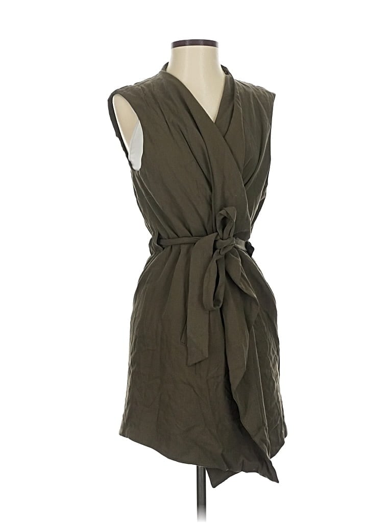 Pre-owned Zara Basic Cardigan Sweater In Green