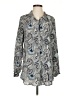 Calypso St. Barth Paisley Silver Long Sleeve Blouse Size S - photo 1