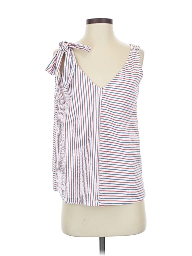 Pre-owned Vineyard Vines Sleeveless Blouse In White