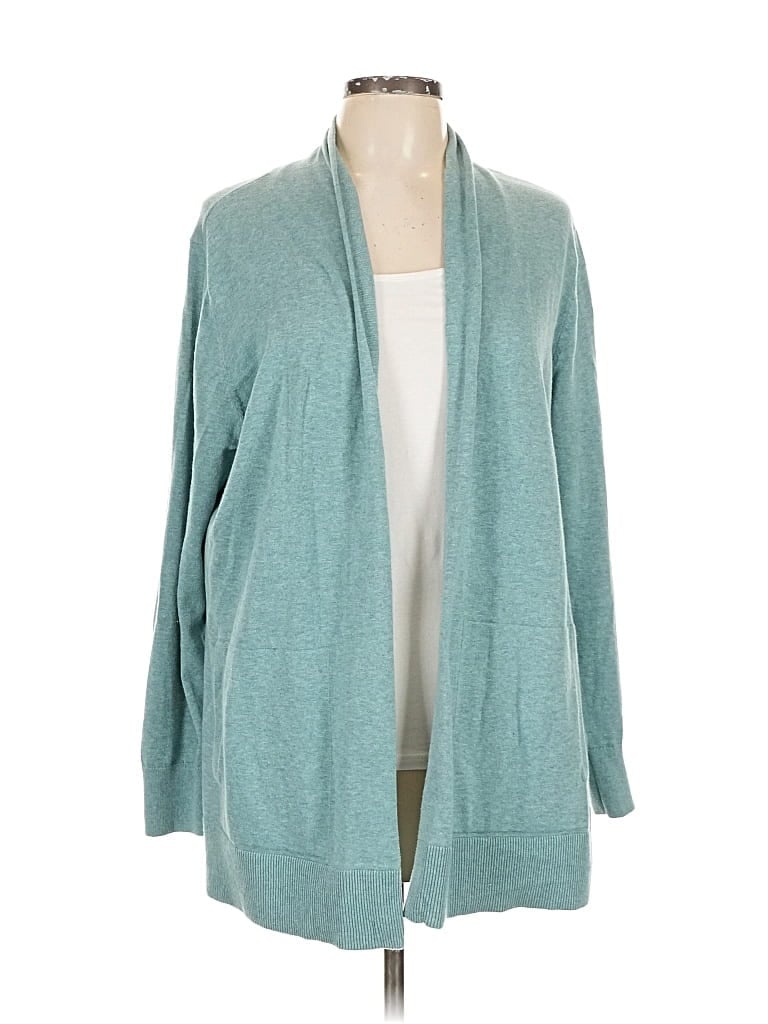 Pre-owned Lands' End Cardigan Sweater In Blue