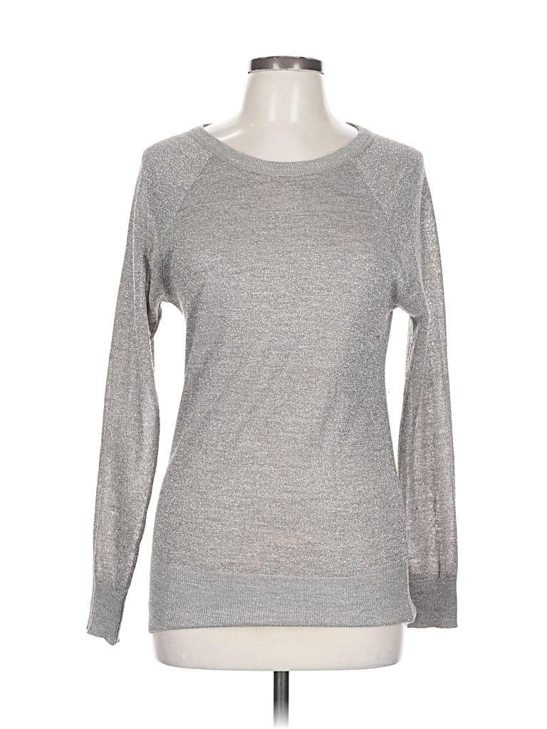 Pre-owned Ann Taylor Loft Long Sleeve T-shirt In Gray