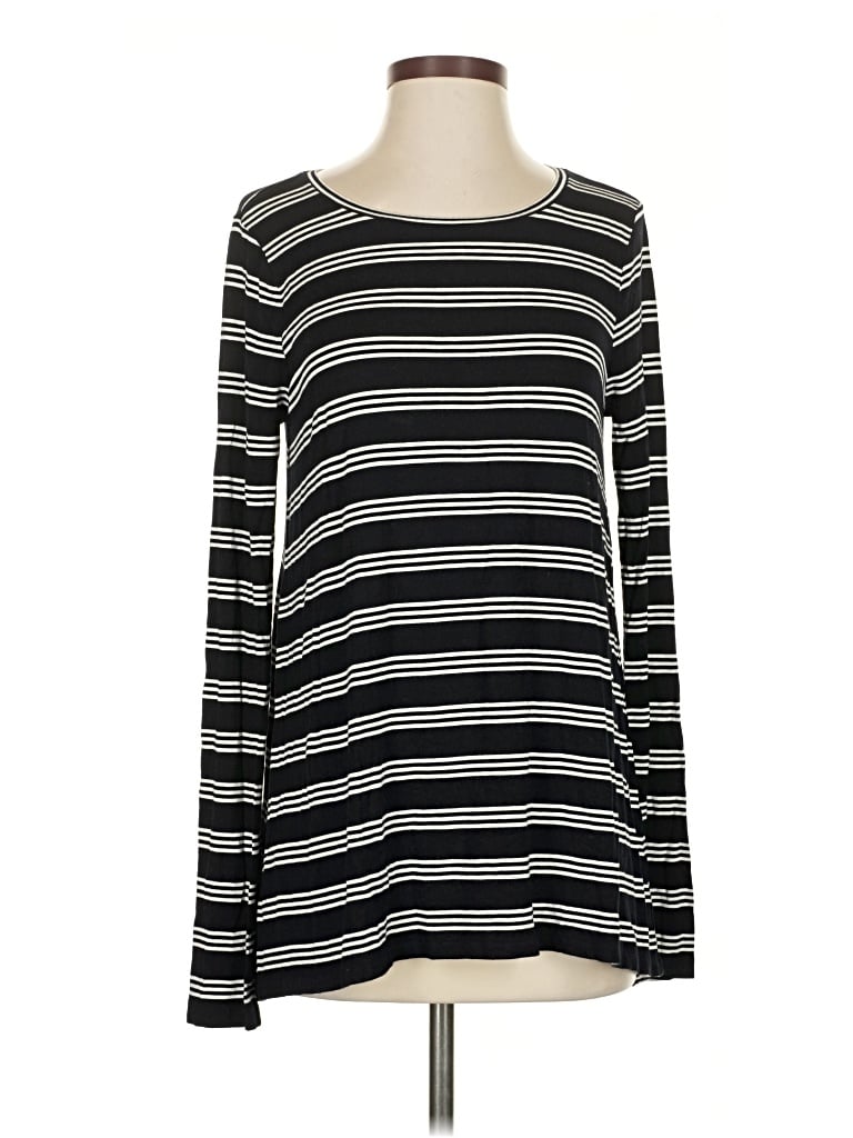 Pre-owned Calypso St Barth Long Sleeve Top Black Boatneck Tops